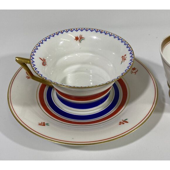 Vintage Seltmann Weiden Art Deco Tea Cups & Saucer 1920s Freiberg Germany - Picture 2 of 7